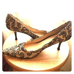 Black and White Lace Stilettos